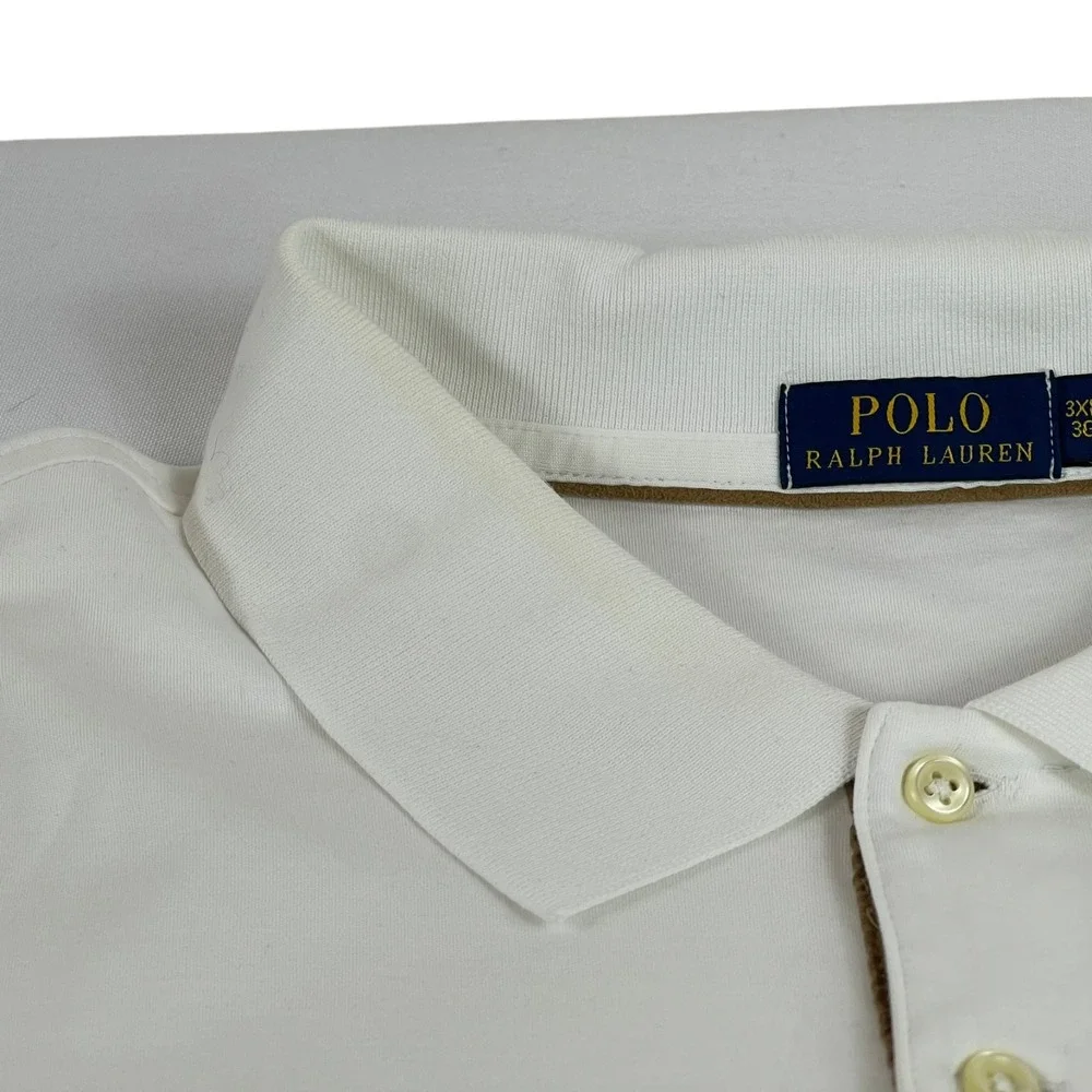Ralph Lauren Polo Pony Long Sleeve Pull Over Shirt Mens 3XB White Cotton